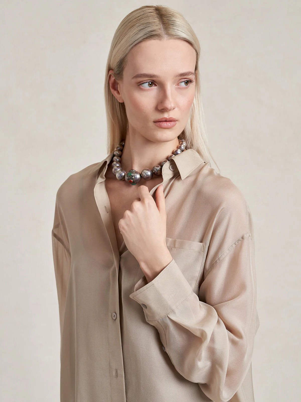 Freya Shirt in Beige