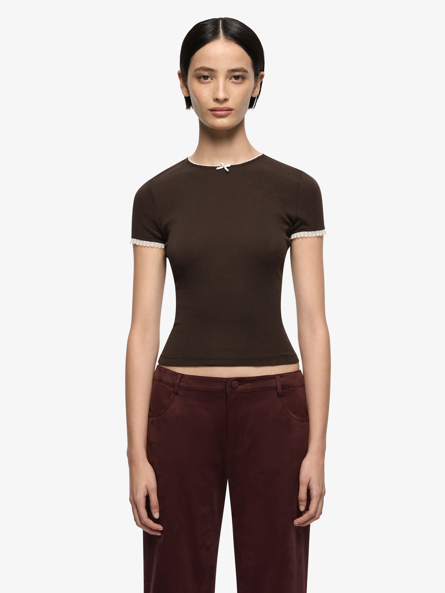Moneta Baby tee in Dark Chocolate