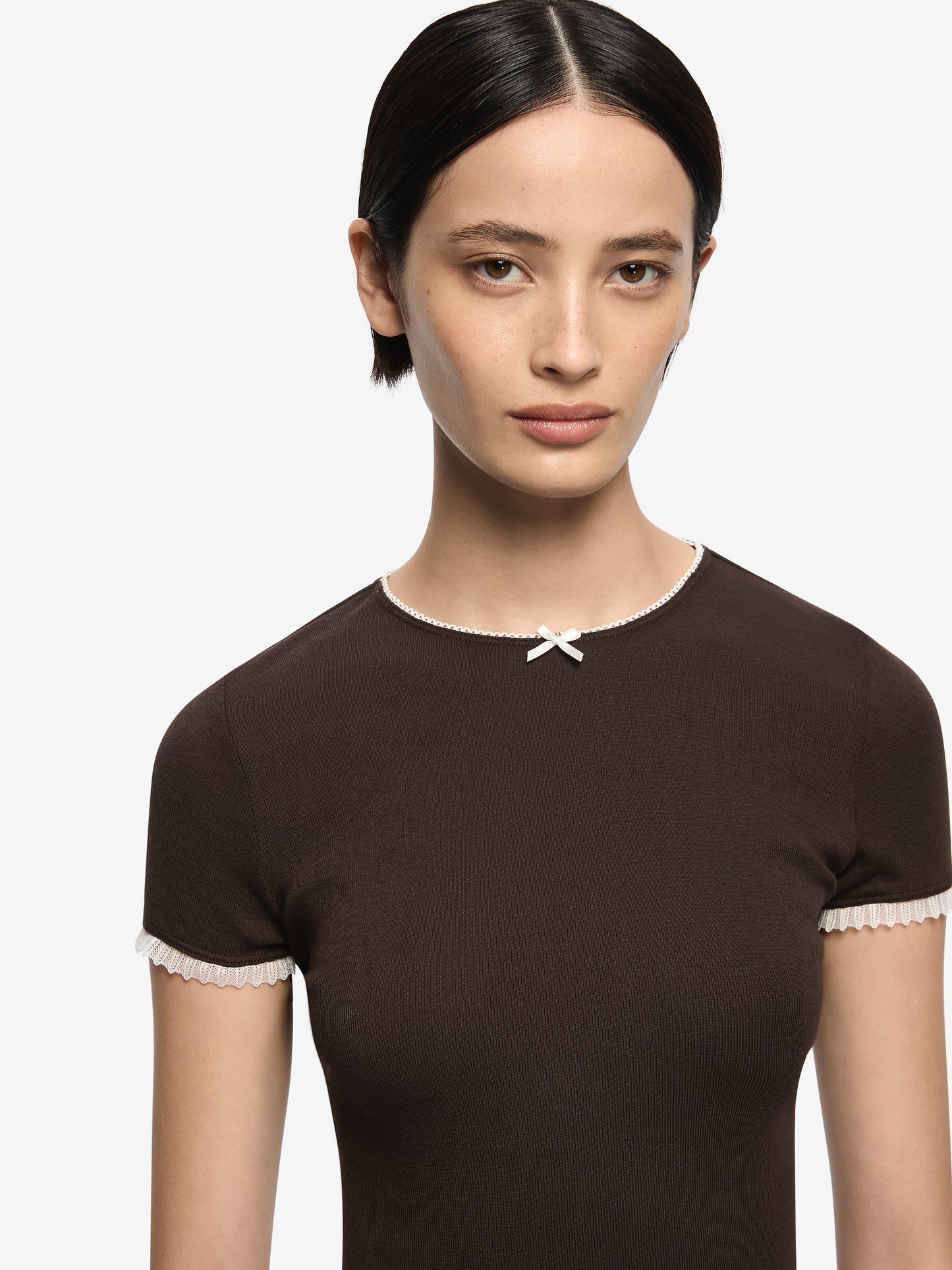 Moneta Baby tee in Dark Chocolate