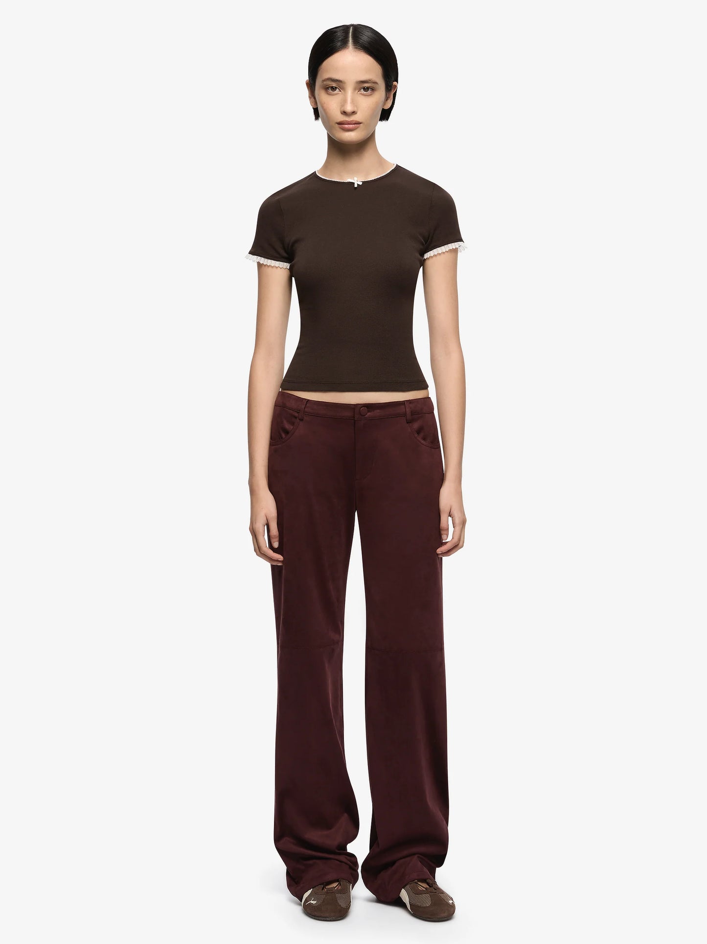 Moneta Baby tee in Dark Chocolate