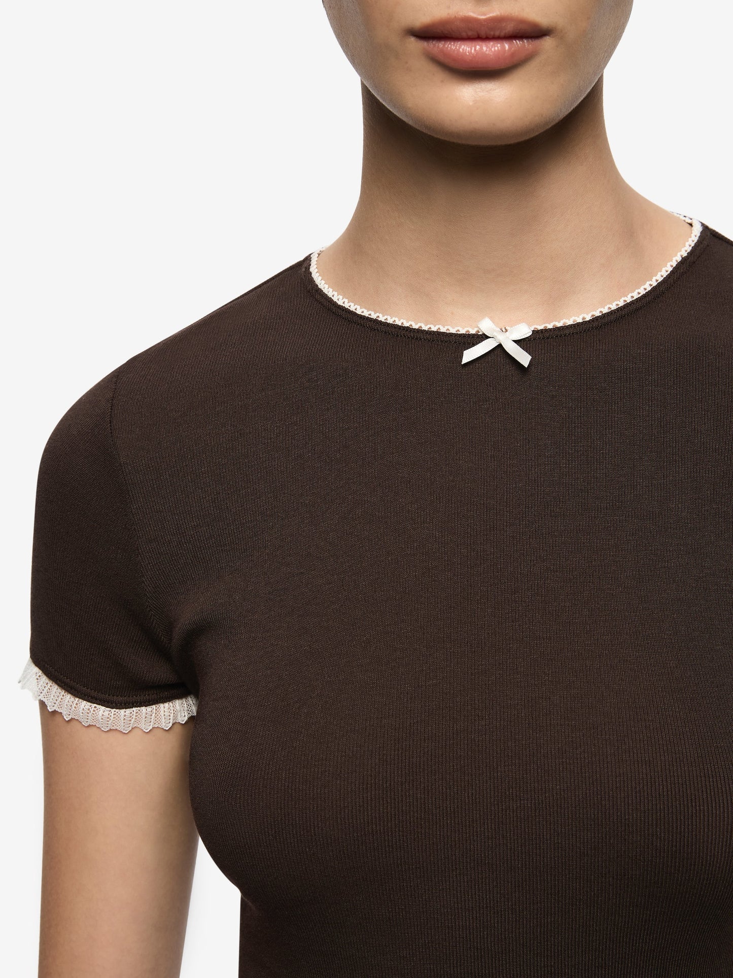Moneta Baby tee in Dark Chocolate