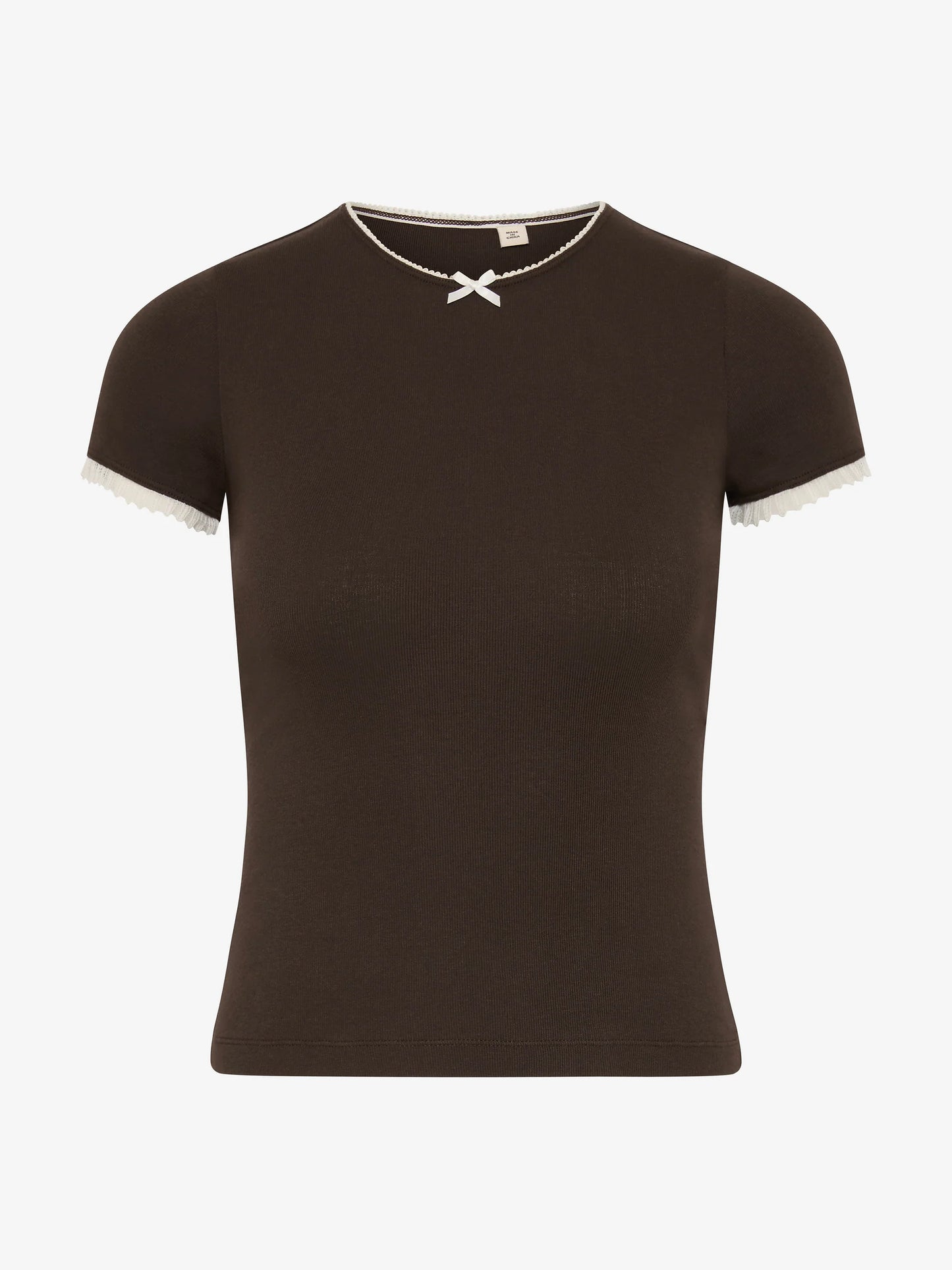 Moneta Baby tee in Dark Chocolate