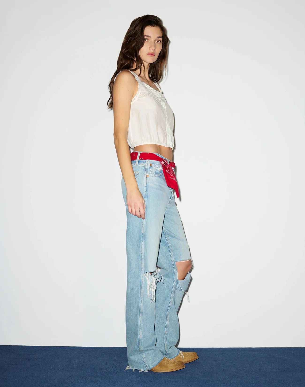 Allegra Top in Vintage White