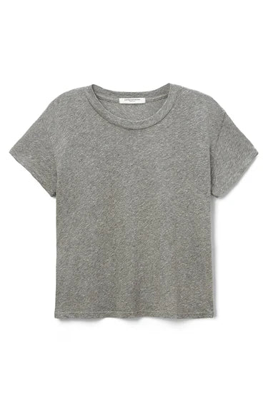 Harley Cotton Short Sleeve Boxy Crew Tee in Heather Grey