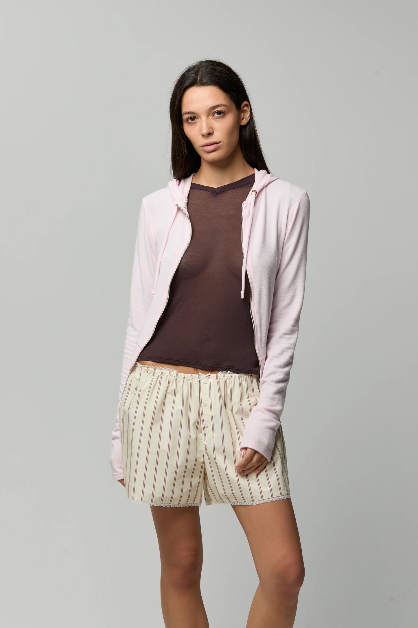 Luna Short in Misty Rose Stripe