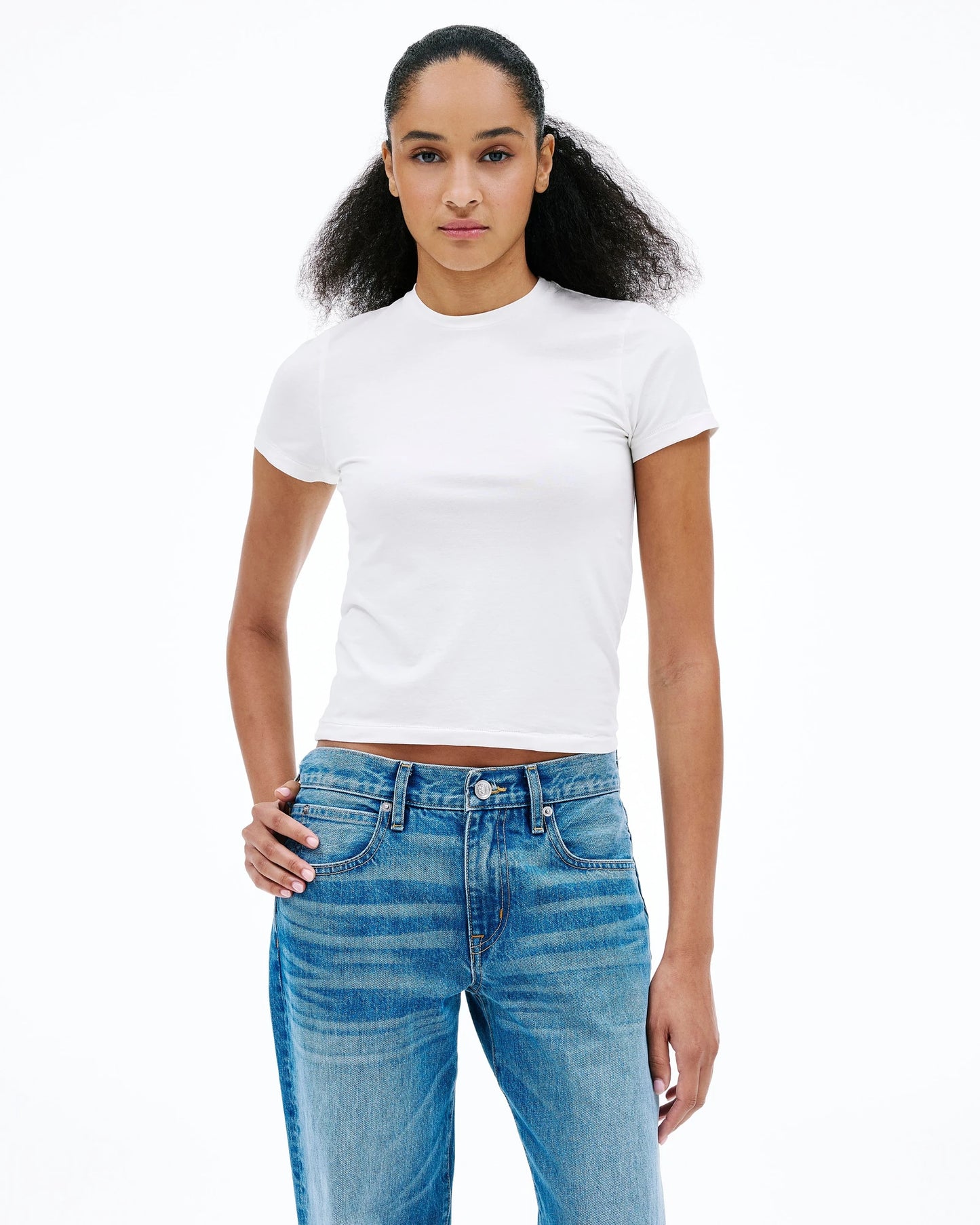 Fitted Tee in Natural White