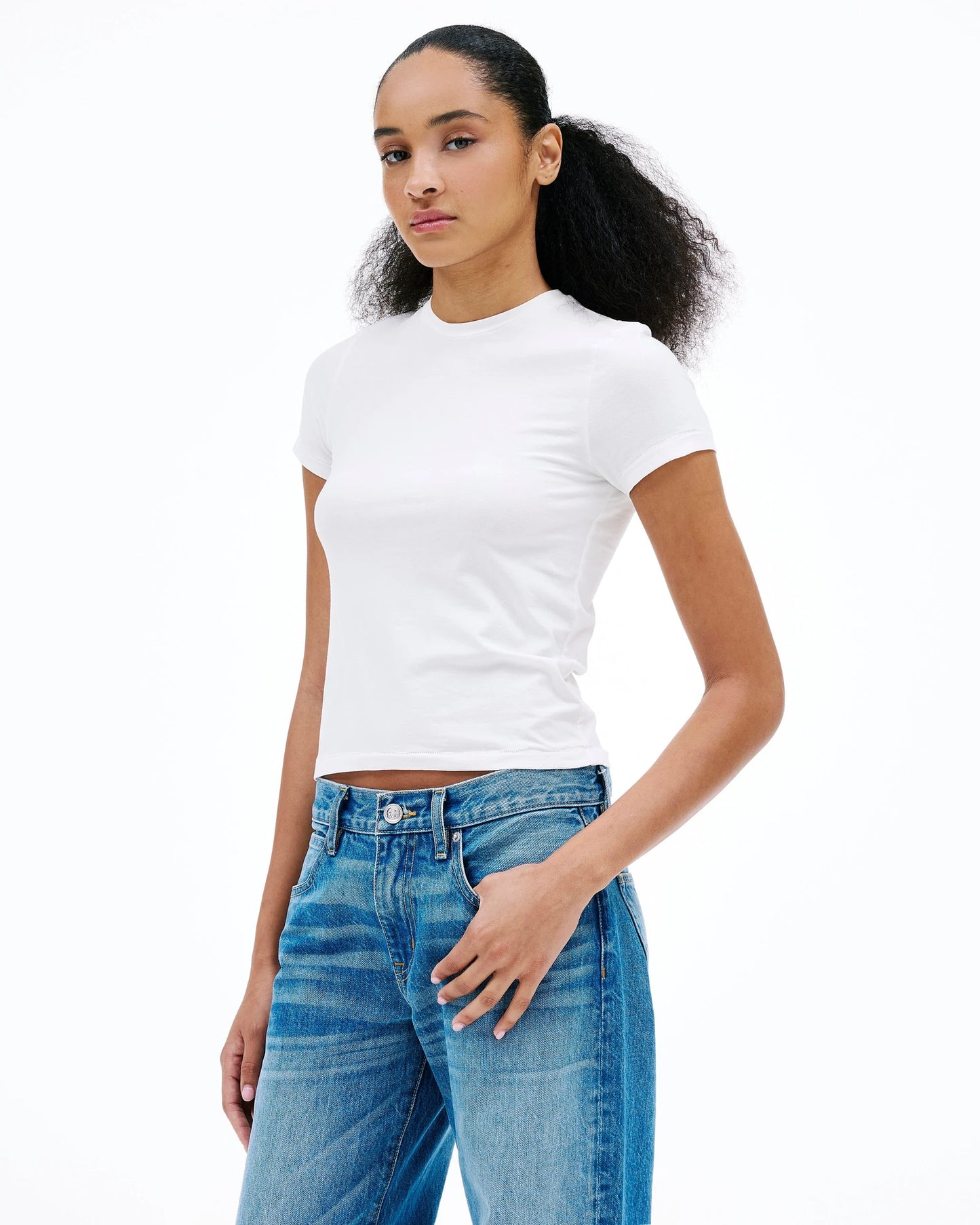 Fitted Tee in Natural White