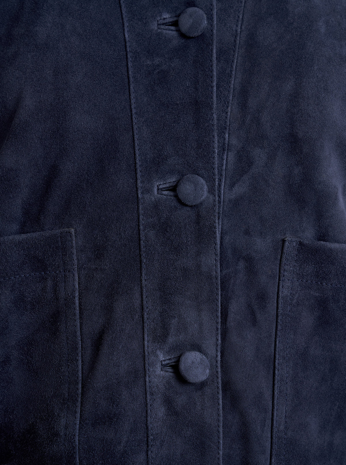 Suede Cropped Val Jacket in Navy