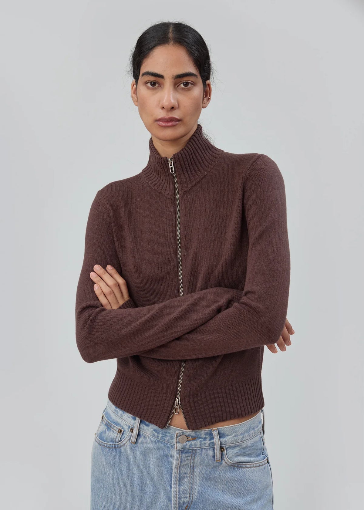 Bleecker Zip in Chocolate Brown