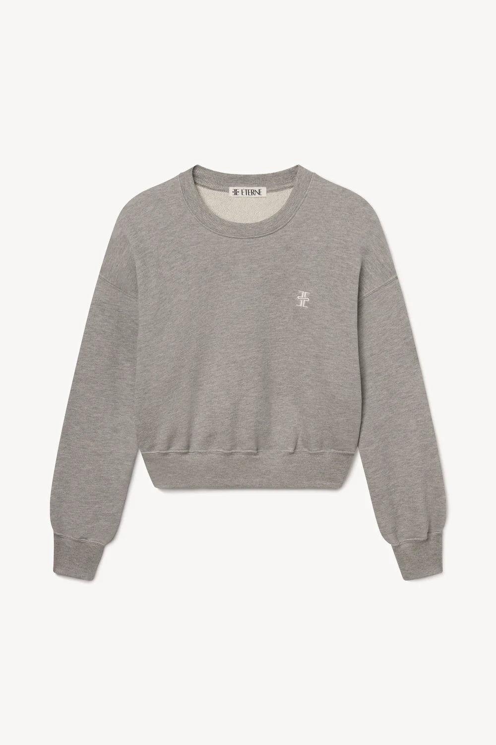 Cropped Crewneck Sweatshirt in Heather Grey