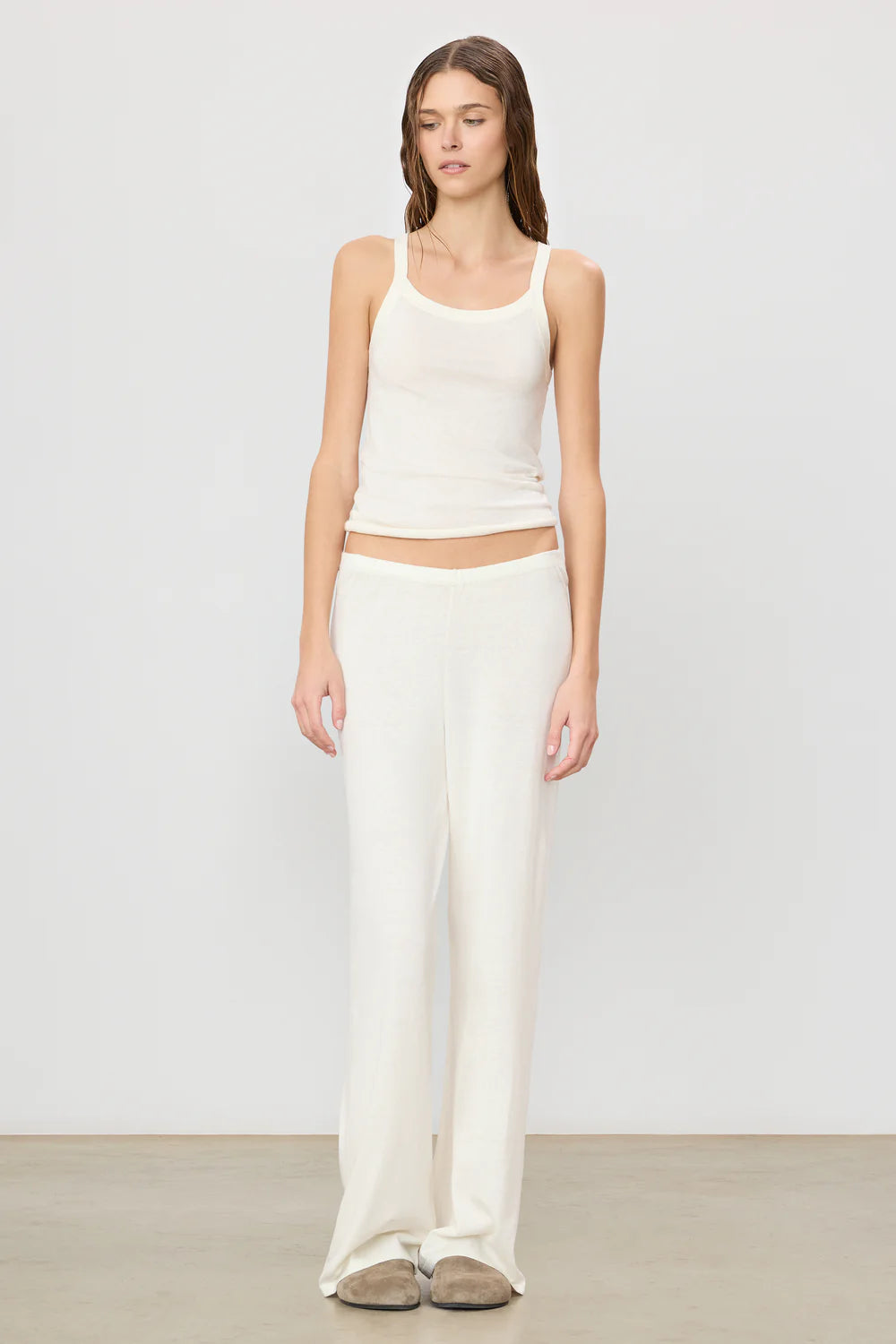Low Waist Flare Pant in Ivory