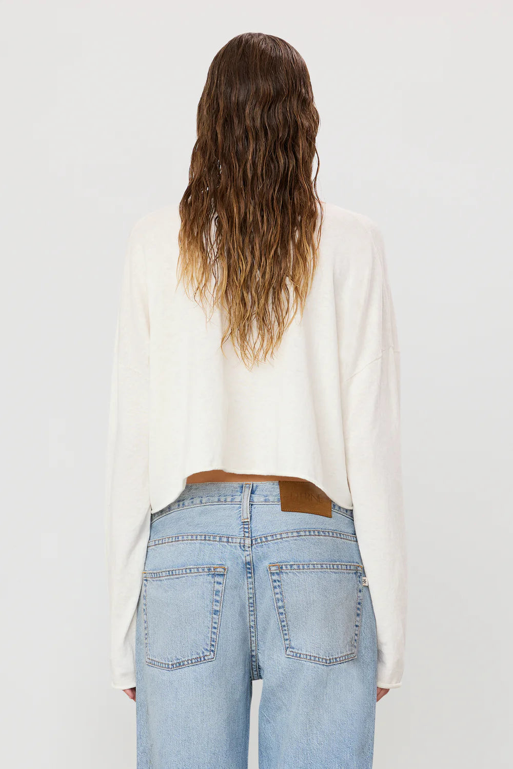 Cropped Boatneck Top in Ivory