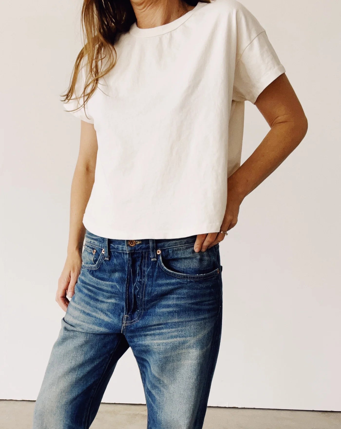 The Boxy Tee in Natural