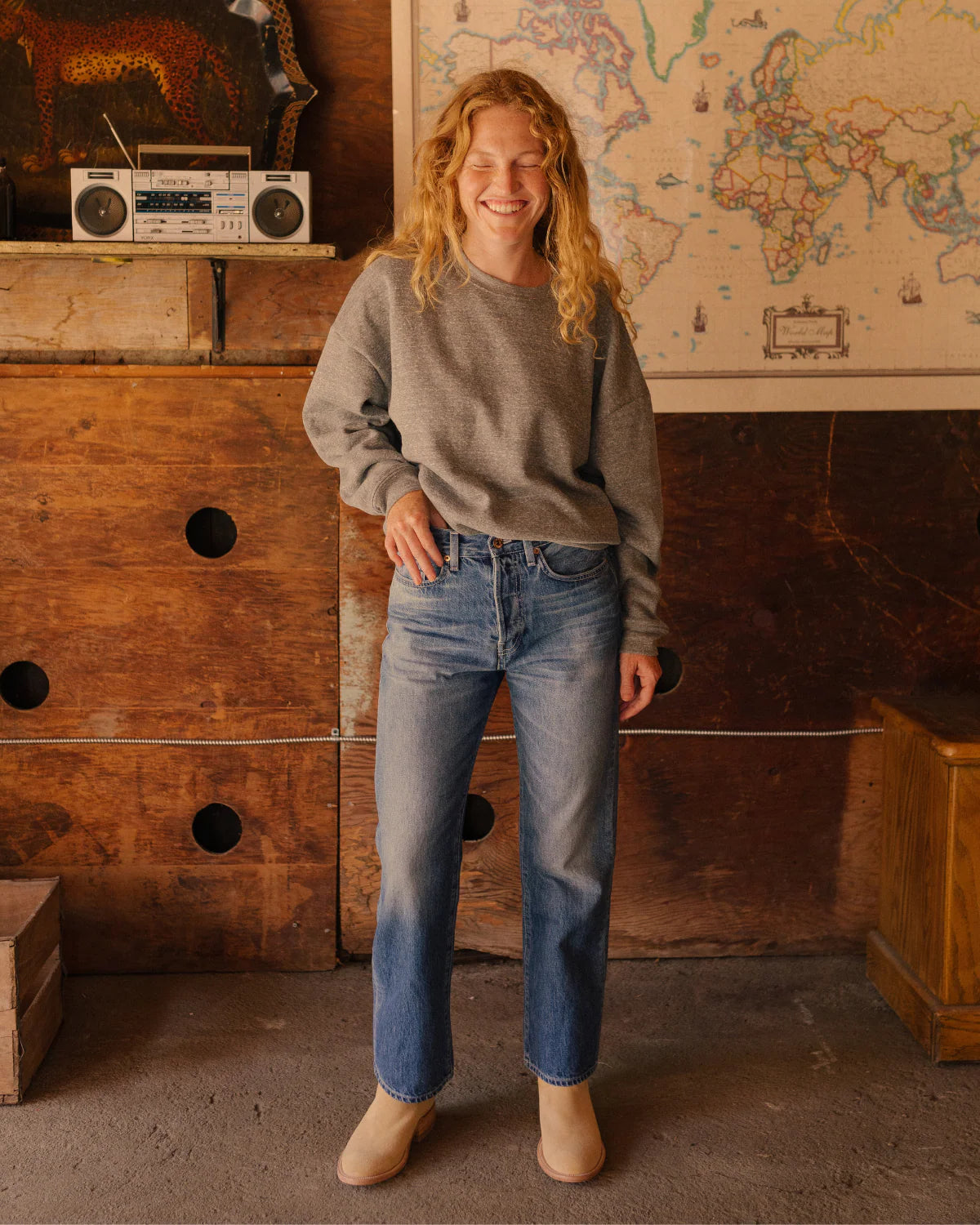 The Boxy Sweatshirt in PE Grey