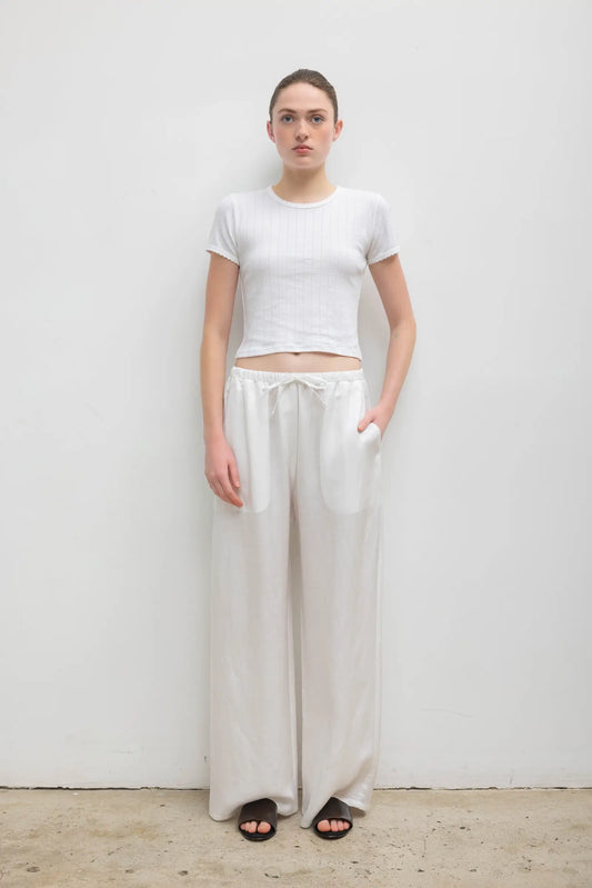 Daniel Drawstring Pocket Pant in Parchment