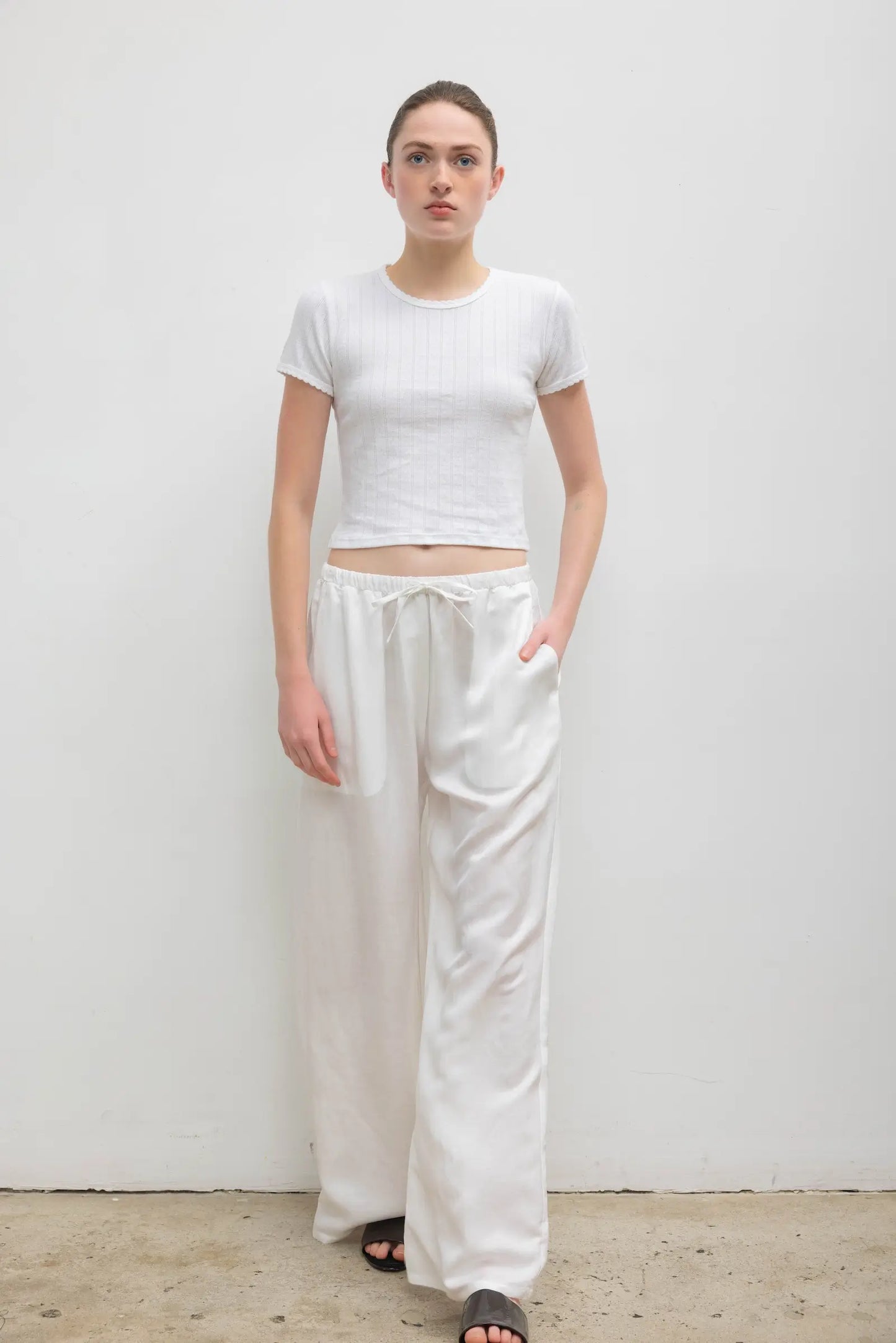 Daniel Drawstring Pocket Pant in Parchment