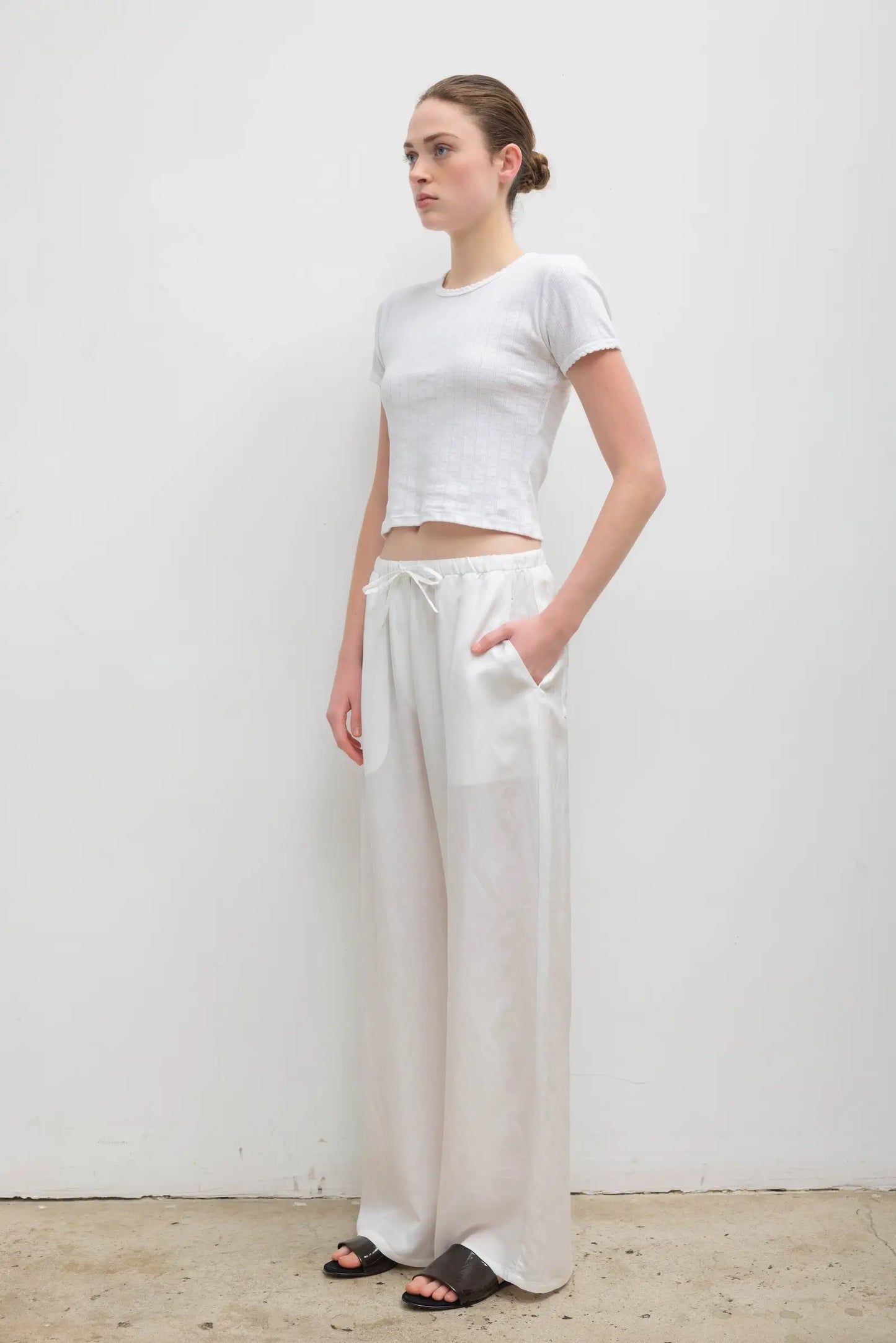 Daniel Drawstring Pocket Pant in Parchment
