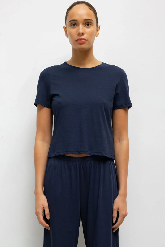 Milo Crop Tee in Midnight