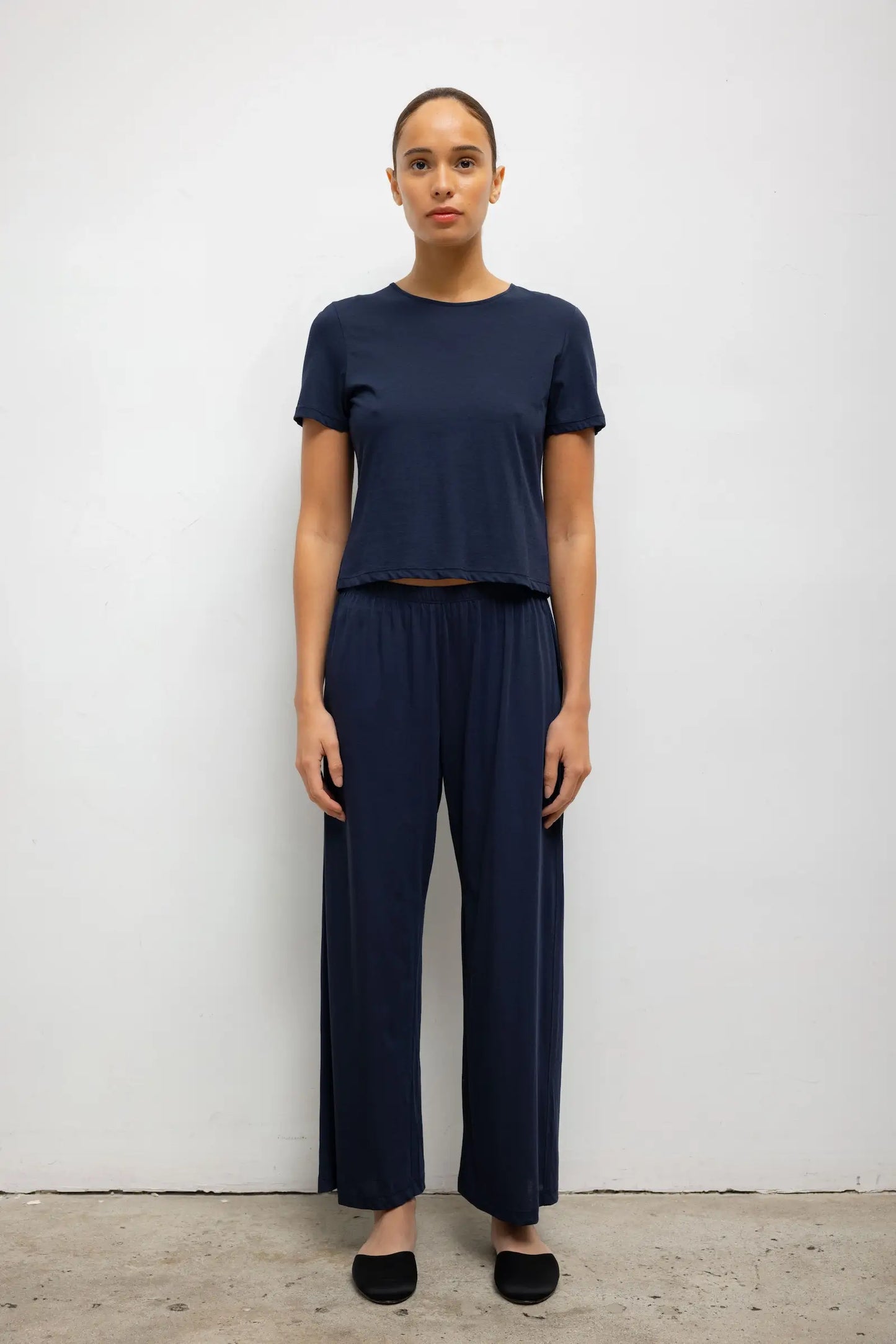 Milo Crop Tee in Midnight