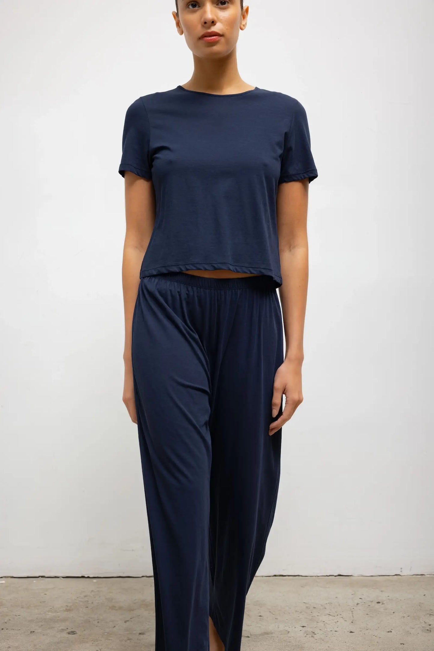 Milo Crop Tee in Midnight