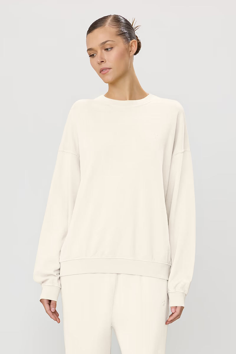 Oversized Crewneck Sweatshirt in Bone