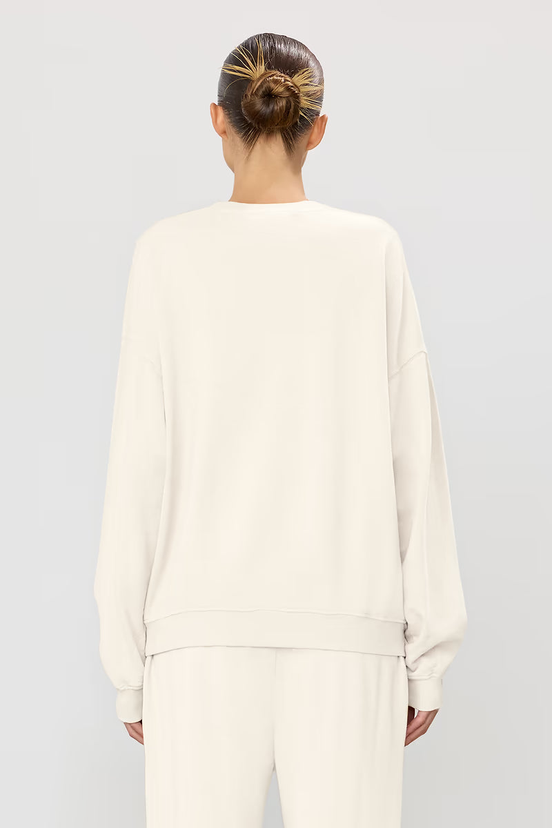 Oversized Crewneck Sweatshirt in Bone