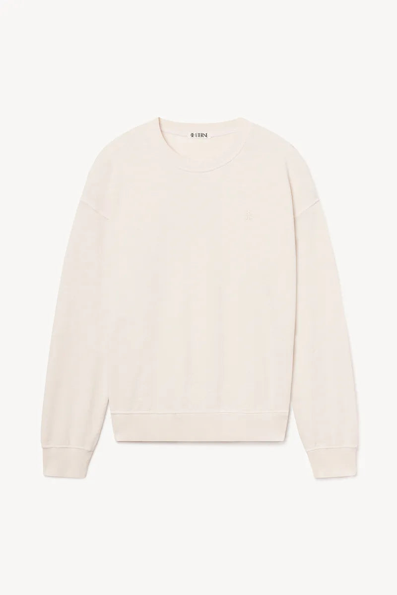 Oversized Crewneck Sweatshirt in Bone
