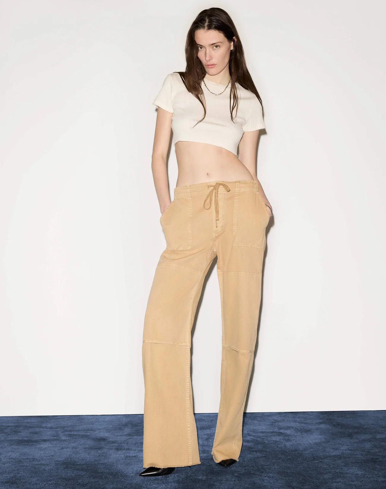 Cropped 60S Slim Tee in Vintage White