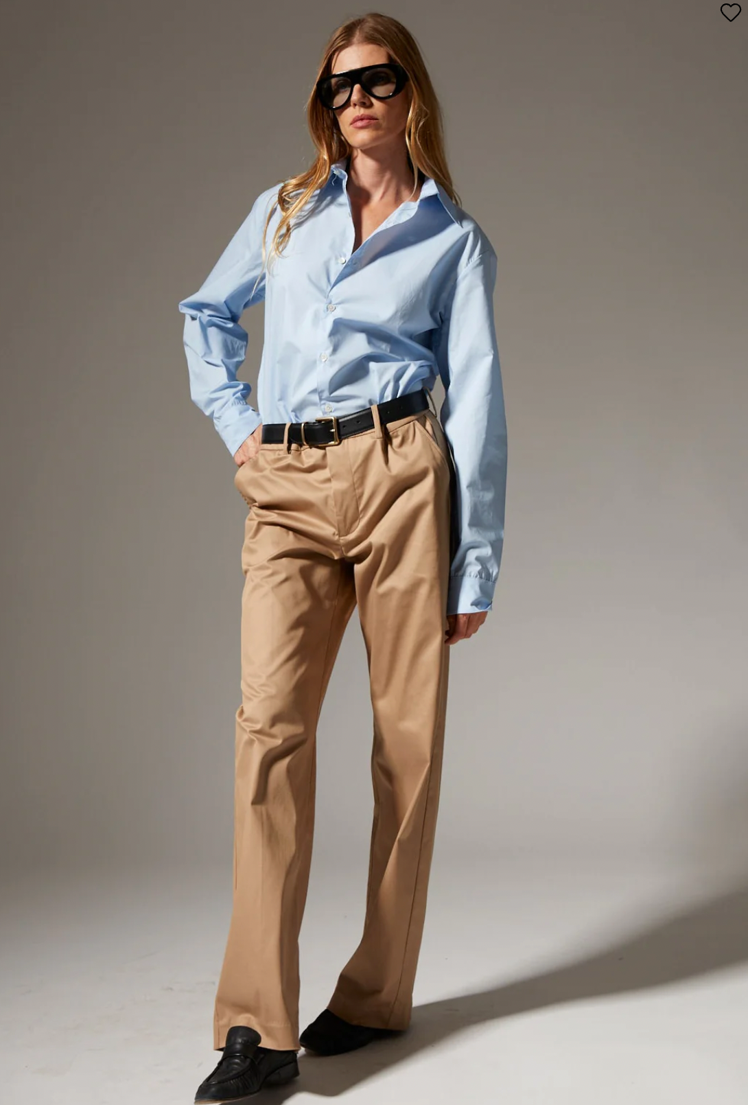 Straight Leg Trousers in Khaki