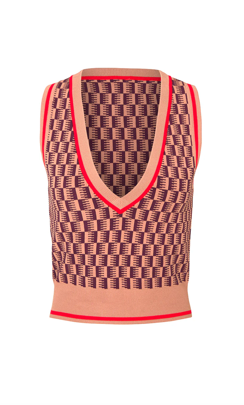 Isla Vest in Toffee Daufe