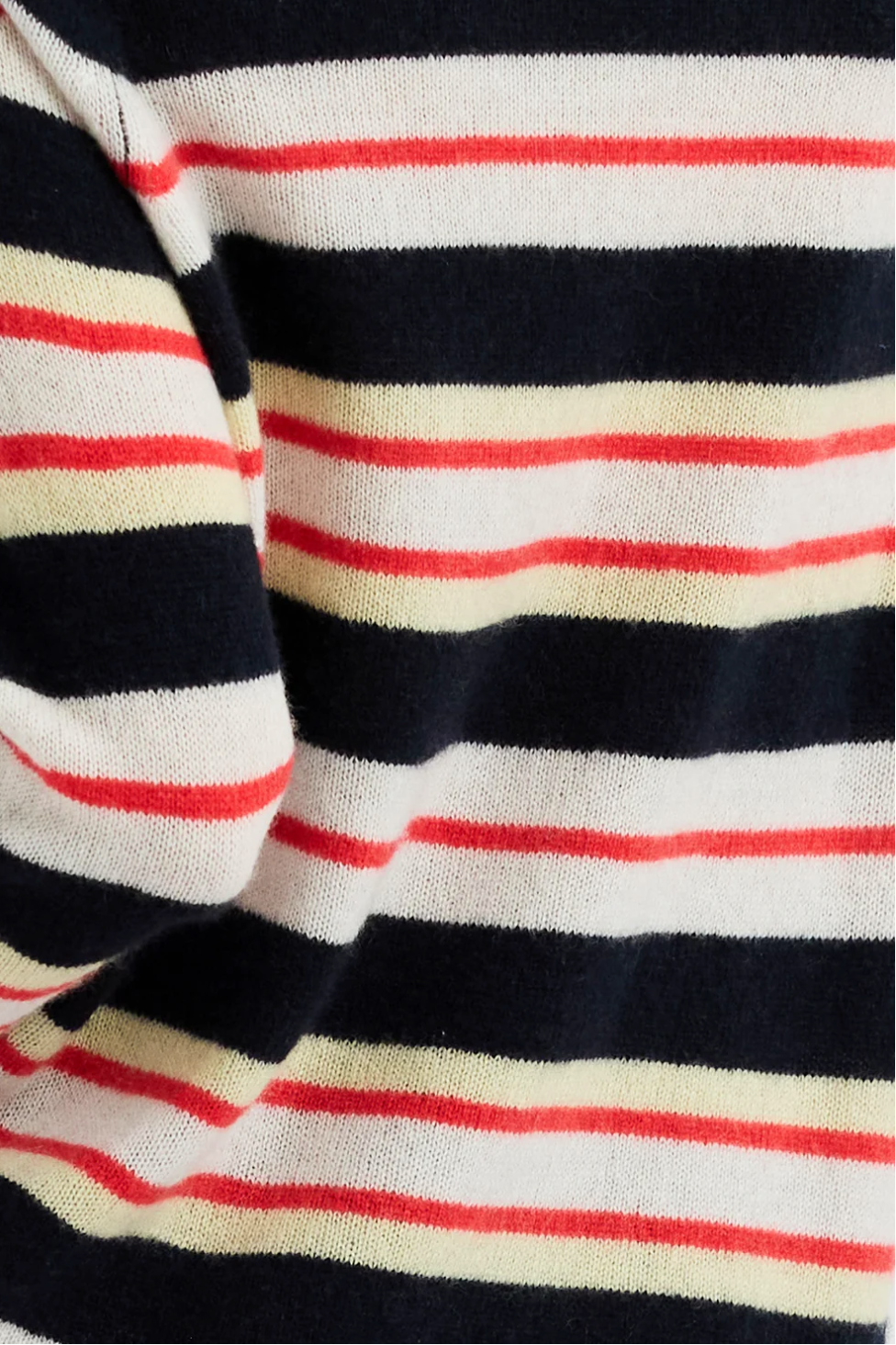 Sloane Cashmere VNeck in Citrus Stripe
