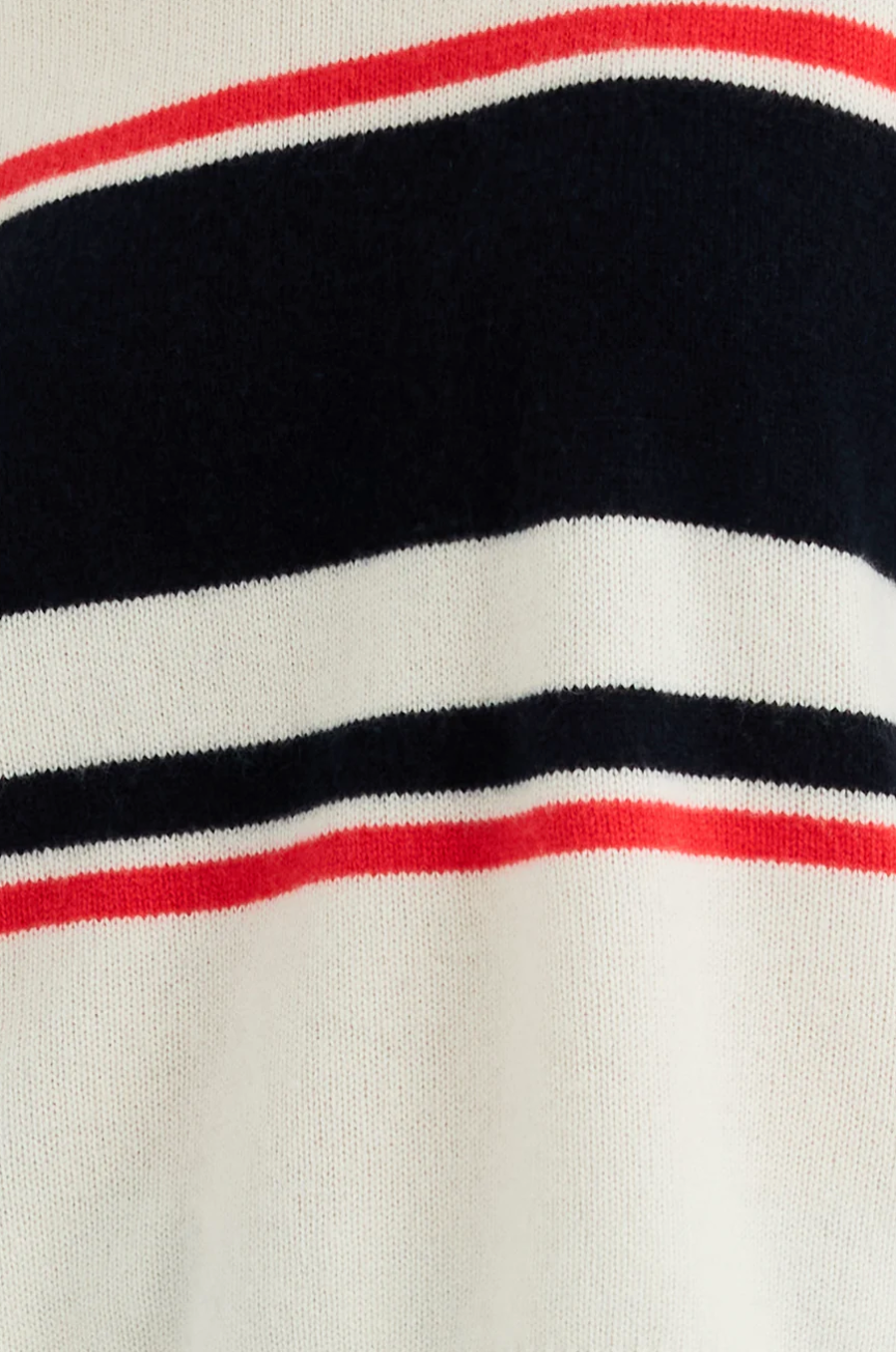 Shelly Cashmere Tee in Ecru Combo