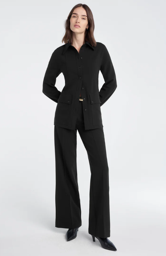 The Nora Shirt Jacket in Black