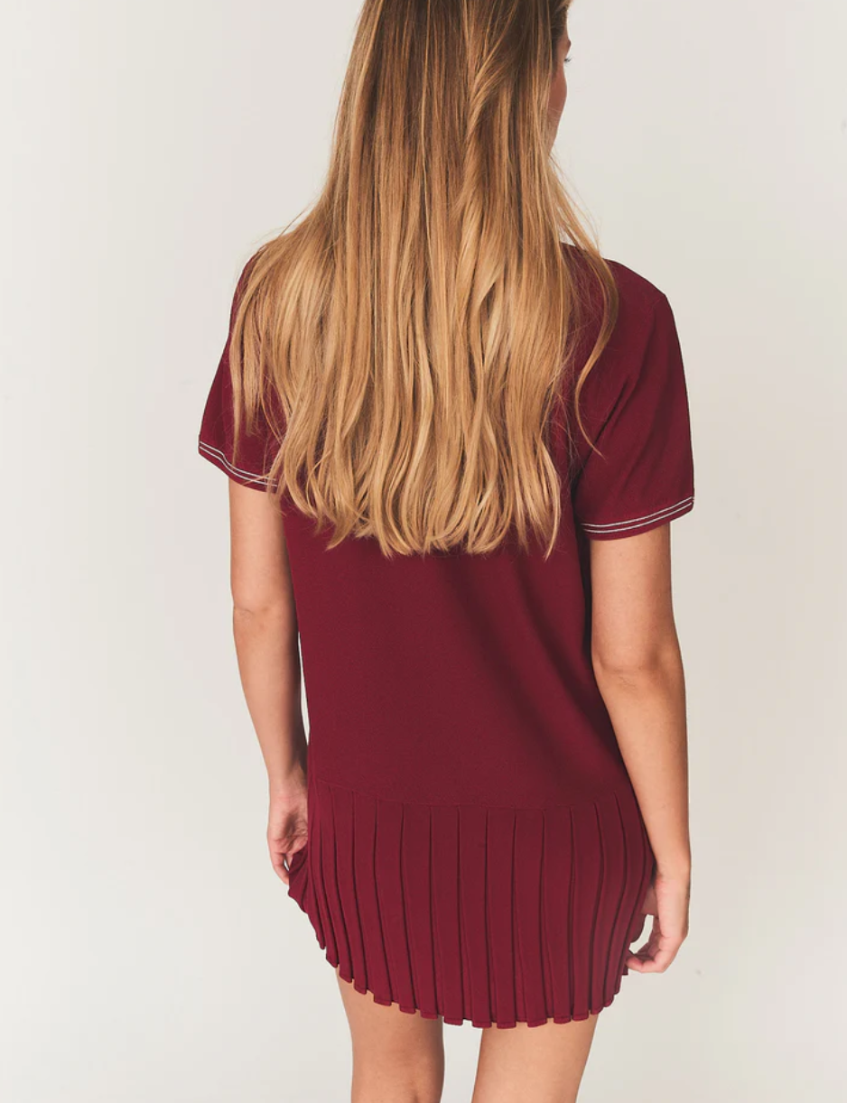 Madison Tennis Dress in Vino