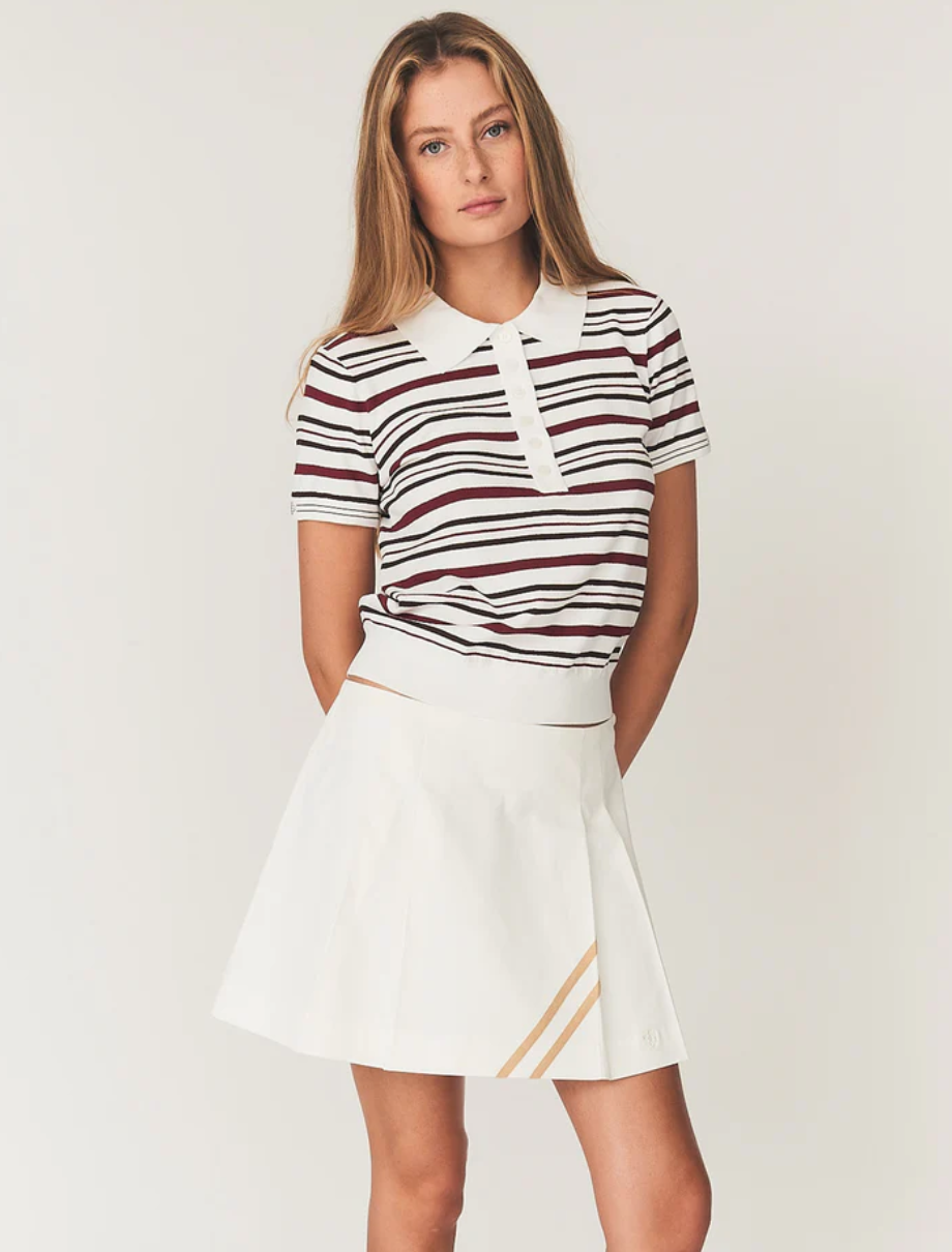 Madison Button Polo in Vino