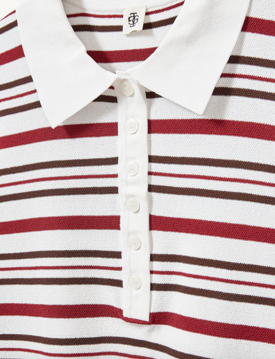 Madison Button Polo in Vino