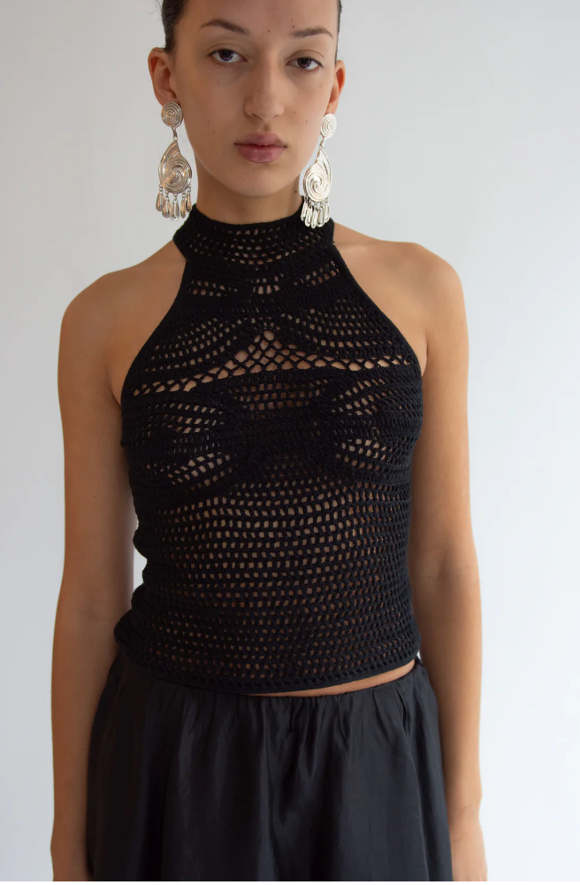 Egypt Crochet Top in Black