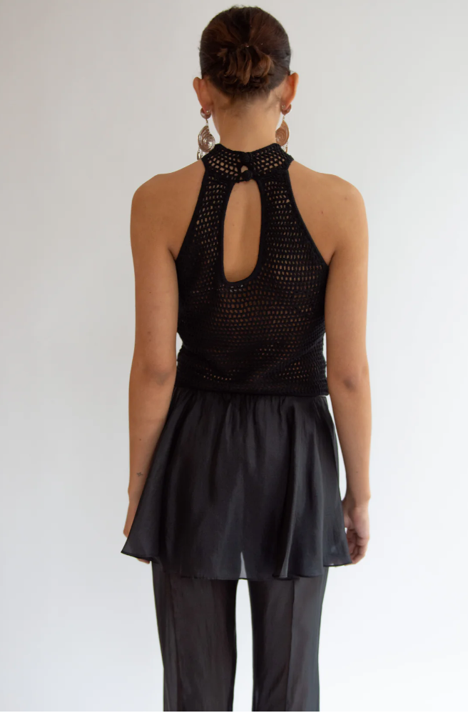 Egypt Crochet Top in Black