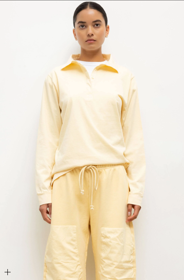Margo Long Sleeve Polo in Butter