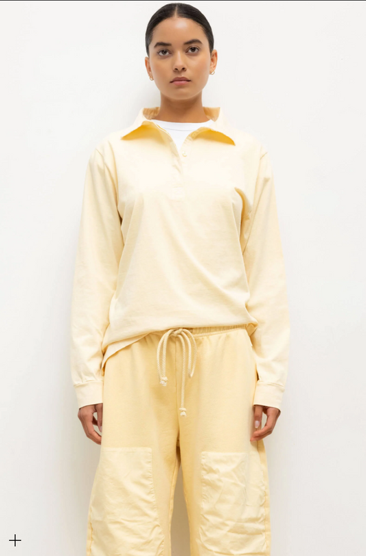 Margo Long Sleeve Polo in Butter