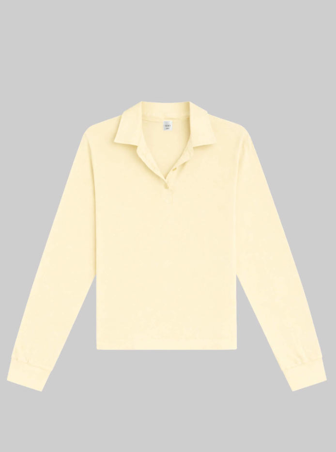 Margo Long Sleeve Polo in Butter