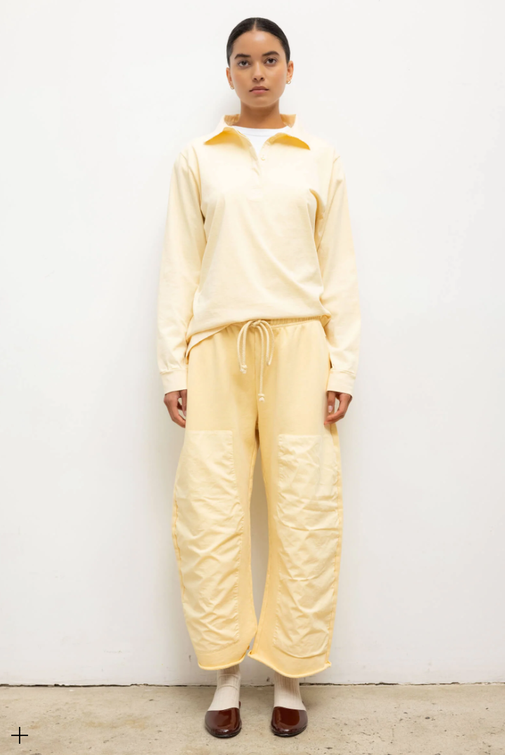 Margo Long Sleeve Polo in Butter