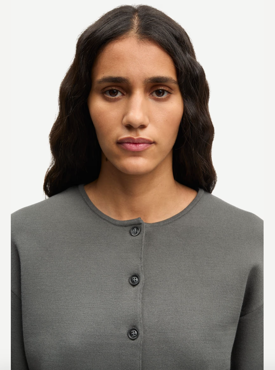Saane Cardigan 15825 in Gunmetal