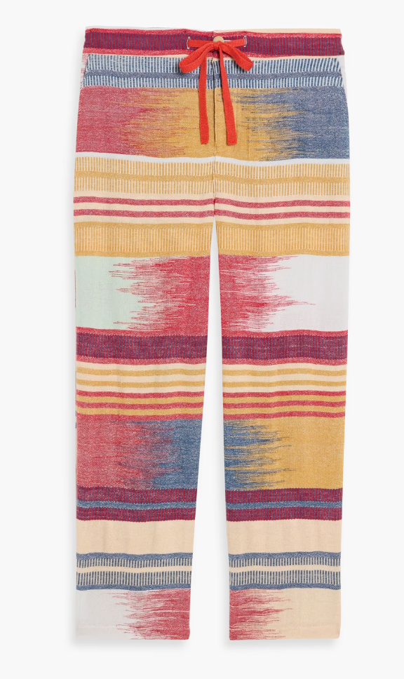 blanket stripe drawstring pant in sahara stripe