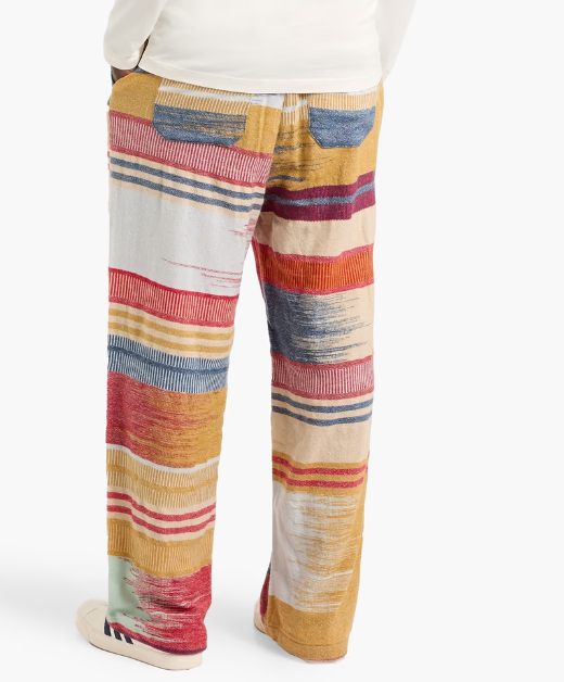 blanket stripe drawstring pant in sahara stripe