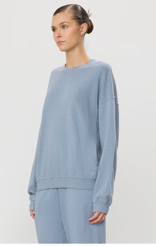 Oversized Crewneck Sweatshirt in Slate