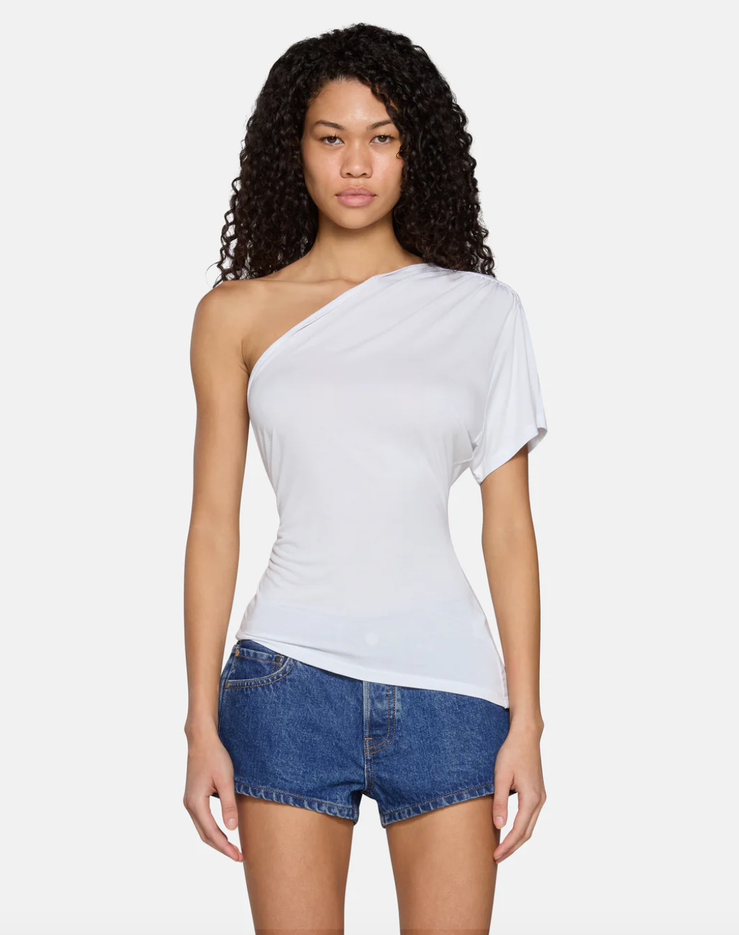 Linnea One Shoulder Top in White