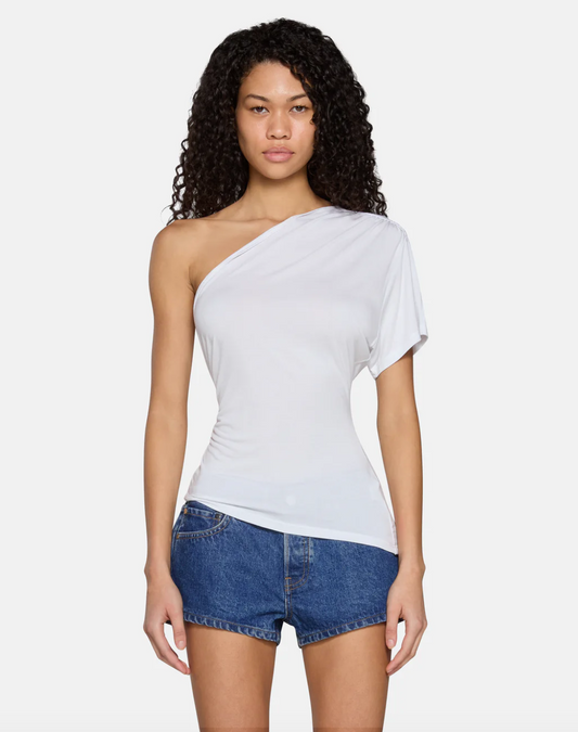 Linnea One Shoulder Top in White