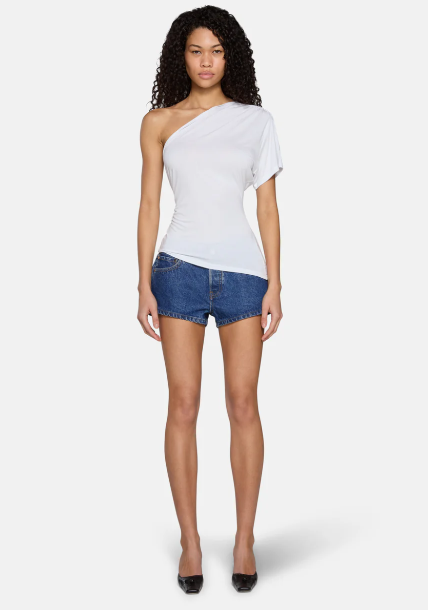 Linnea One Shoulder Top in White