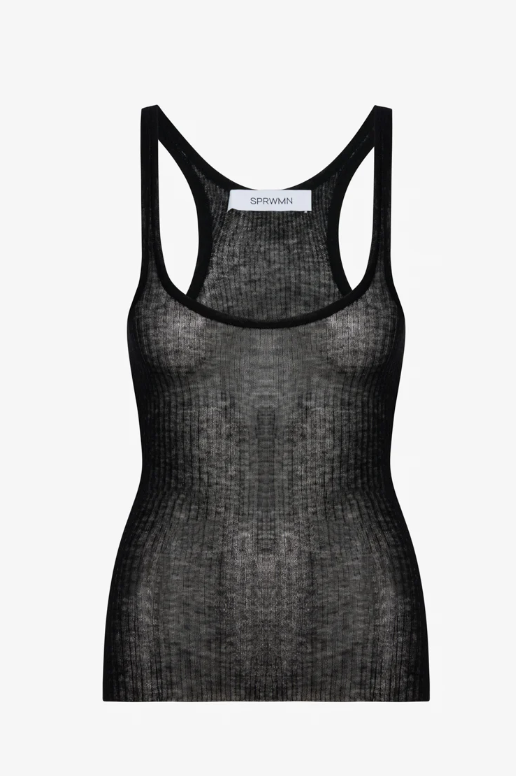 Scoop Neck Tank in Black